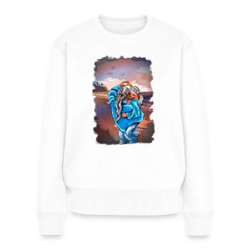 MèreFille Amour Mer Mer Illustration blonde - Pull Premium bio Femme - blanc - Devant - Julia (174cm)