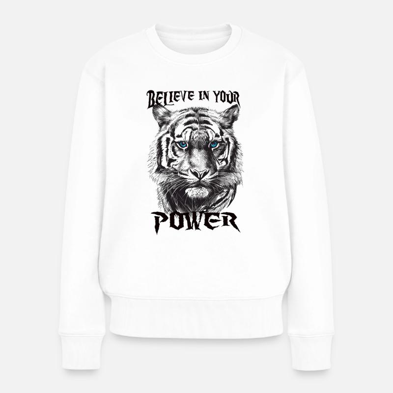 Believe in your Power - Frauen Premium Bio Pullover - Weiß