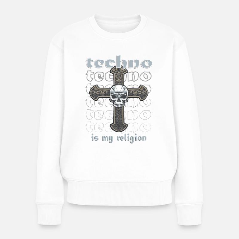 La techno est ma religion - Pull Premium bio Femme - blanc