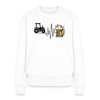 Landwirt Landwirtschaft Traktor Nutzfahrzeug Bauer - Frauen Premium Bio Pullover - Weiß - Vorne - Julia (174cm)