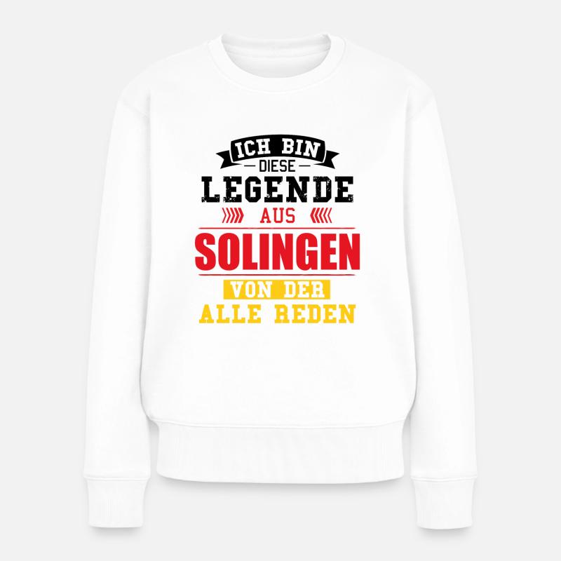 Stadt Solingen Deutschland Legende Spruch - Frauen Premium Bio Pullover - Weiß