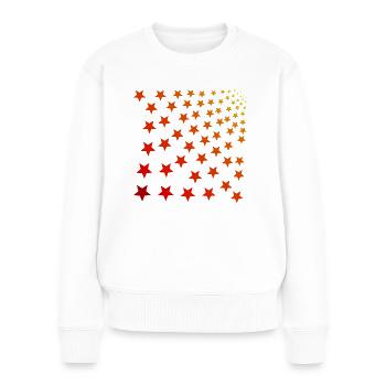 Sterne rot orange gelb GEschenkidee - Frauen Premium Bio Pullover - Weiß - Vorne - Julia (174cm)