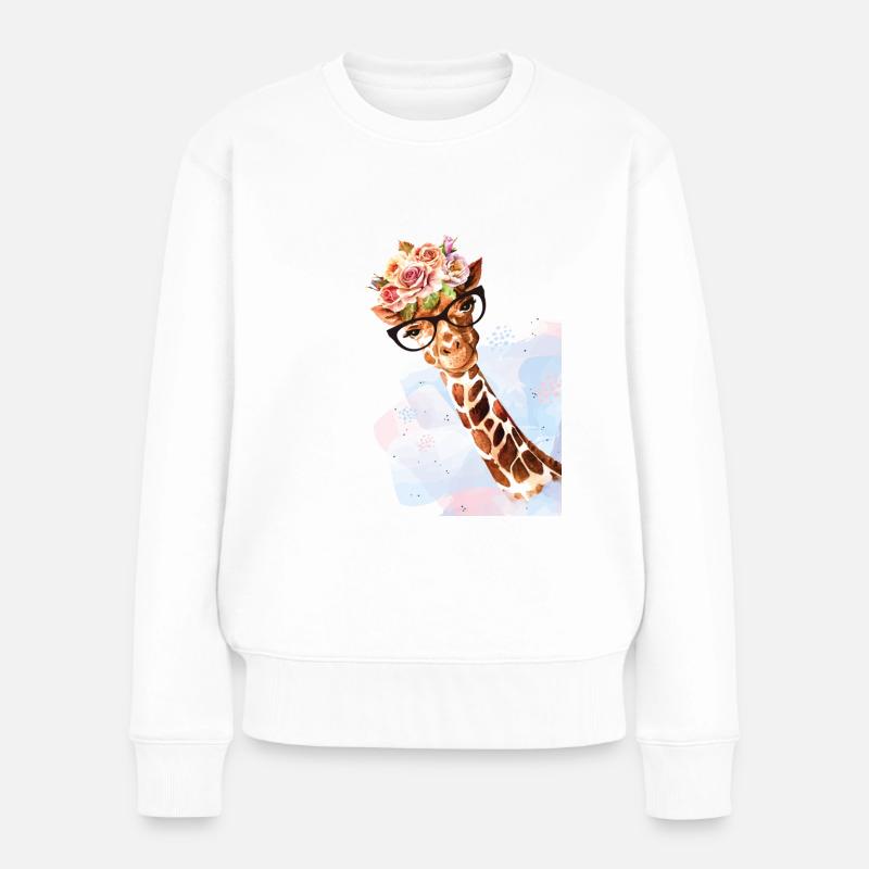 Giraffe Shirt & Shirt Damen mit Giraffe - Geschenk - Frauen Premium Bio Pullover - Weiß