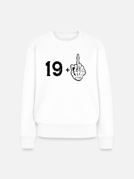 20 Jahre Mittelfinger Rockgitarre - Frauen Premium Bio Pullover - Weiß