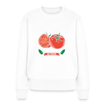 Das Altersheim Kann Warten Ich Bleibe Bei Tomaten - Frauen Premium Bio Pullover - Weiß - Vorne - Julia (174cm)