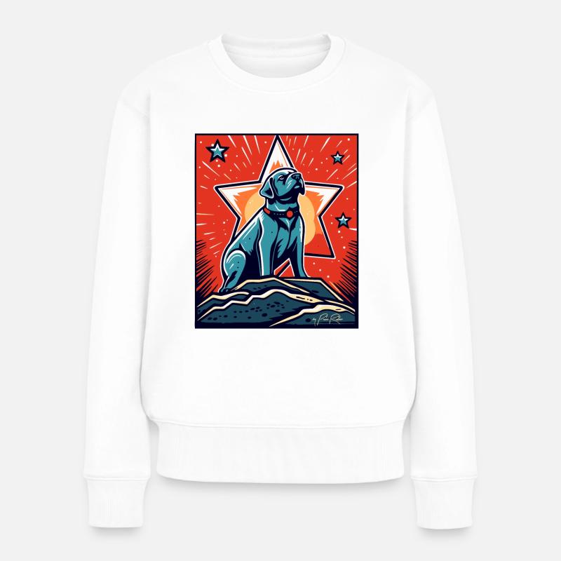 Ein treuer Hund unter einem Stern - Frauen Premium Bio Pullover - Weiß