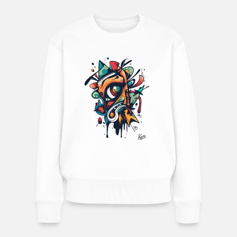Der Abstrakte Blick der Modernen Kunst - Frauen Premium Bio Pullover - Weiß