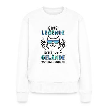 Ausbildung Geschafft Abschiedsgeschenk 2024 - Frauen Premium Bio Pullover - Weiß - Vorne - Julia (174cm)