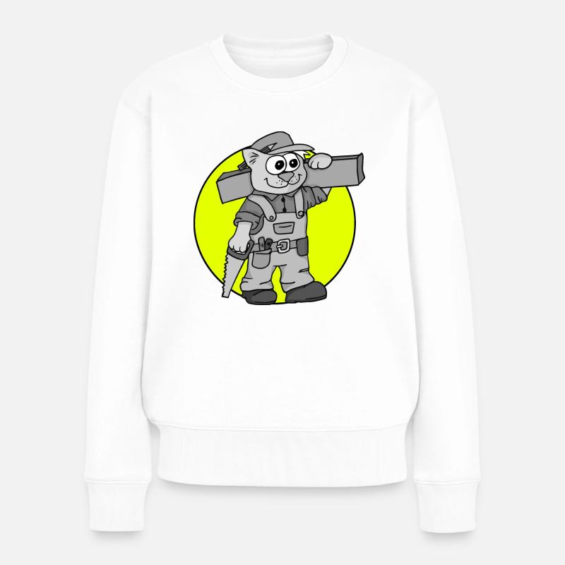 Beruf Schreiner Retro - Frauen Premium Bio Pullover - Weiß