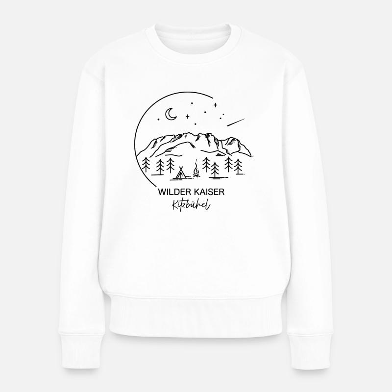 Wilder Kaiser Kaiserkrone Kitzbühel Berg Wandern - Frauen Premium Bio Pullover - Weiß