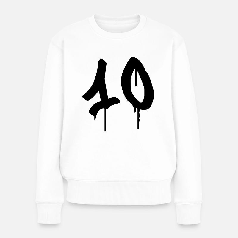 Graffiti : 10 - Women's Premium Organic Jumper - white