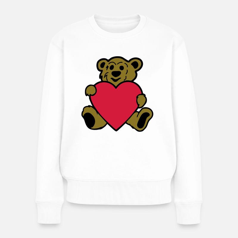 baer bär teddy teddybär - Frauen Premium Bio Pullover - Weiß