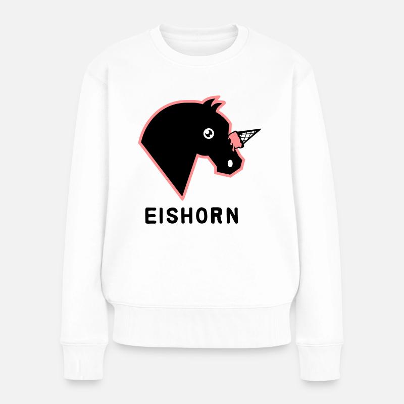 Eishorn - Einhorn Eis Parodie - Frauen Premium Bio Pullover - Weiß