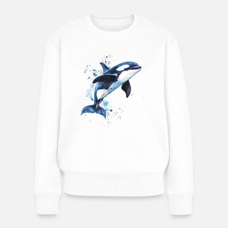 Orca - Frauen Premium Bio Pullover - Weiß