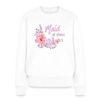 Flower Brautjungfer Maid of Honor - Frauen Premium Bio Pullover - Weiß - Vorne - Julia (174cm)