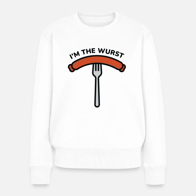 Ich bin die Wurst - Frauen Premium Bio Pullover - Weiß