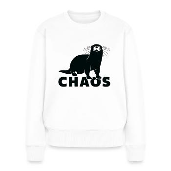 Otter-Chaos - Frauen Premium Bio Pullover - Weiß - Vorne - Julia (174cm)