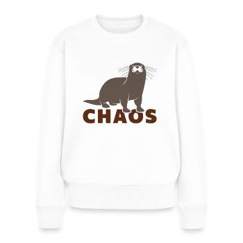 Chaos de la loutre - Pull Premium bio Femme - blanc - Devant - Julia (174cm)