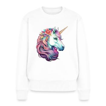Unicorn - Women's Premium Organic Jumper - white - Front - Julia (174cm)
