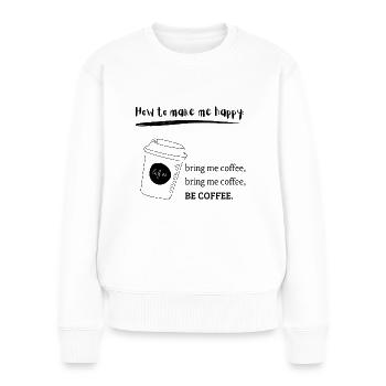 coffee helps - Frauen Premium Bio Pullover - Weiß - Vorne - Julia (174cm)