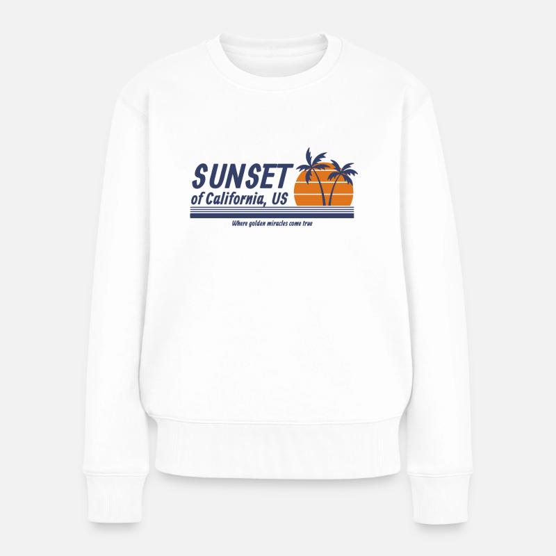 Sunset of California US - Frauen Premium Bio Pullover - Weiß