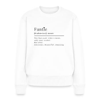 Funtie – Für alle coolen und lustigen Tanten - Frauen Premium Bio Pullover - Weiß - Vorne - Julia (174cm)