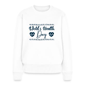 Journée mondiale de la santé - Pull Premium bio Femme - blanc - Devant - Julia (174cm)