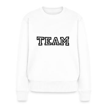 Team - Pull Premium bio Femme - blanc - Devant - Julia (174cm)