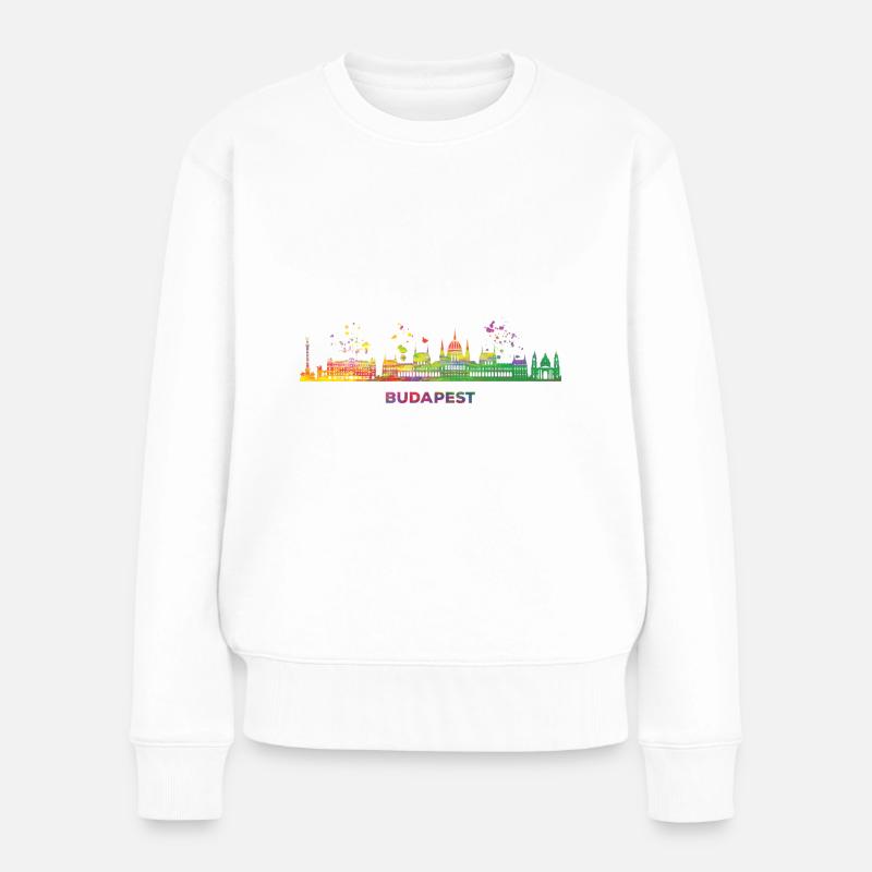 Budapester Skyline Budapest - Pull Premium bio Femme - blanc