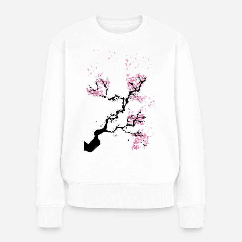Kirschblüte japan - Frauen Premium Bio Pullover - Weiß