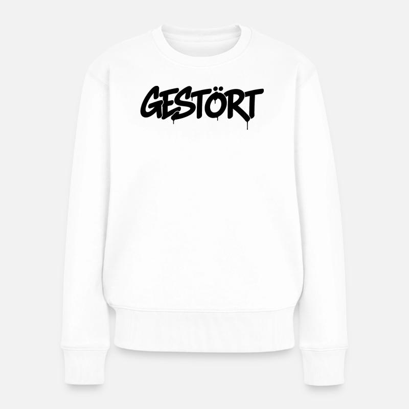 GESTÖRT - Frauen Premium Bio Pullover - Weiß