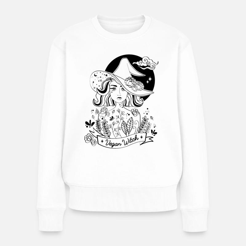 vegane Hexe schwarz - Frauen Premium Bio Pullover - Weiß