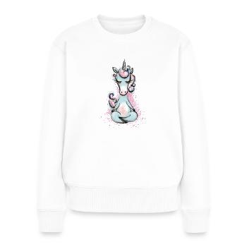 Unicorn - Frauen Premium Bio Pullover - Weiß - Vorne - Julia (174cm)