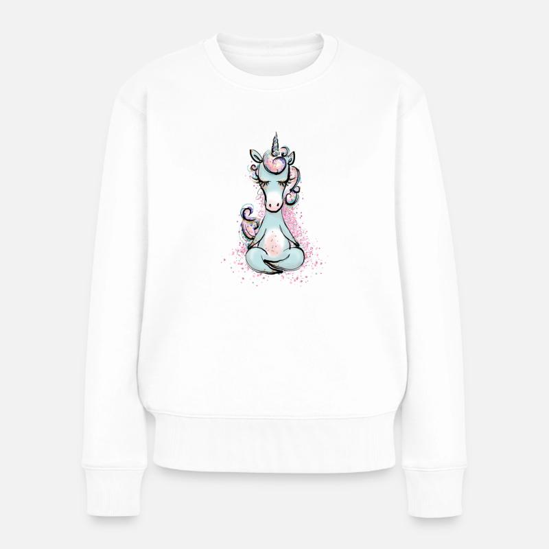 Unicorn - Frauen Premium Bio Pullover - Weiß