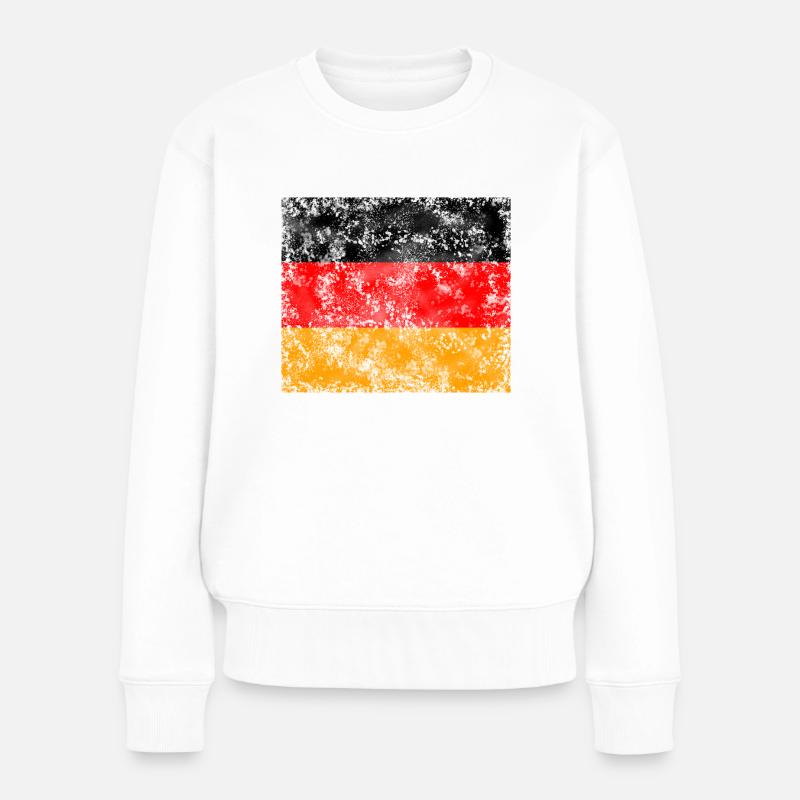 Drapeau allemand Vintage avec effet Crunsh - Pull Premium bio Femme - blanc