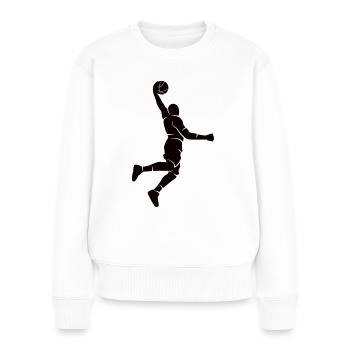 Basketball Player Silhouette Basketball - Women's Premium Organic Jumper - white - Front - Julia (174cm)