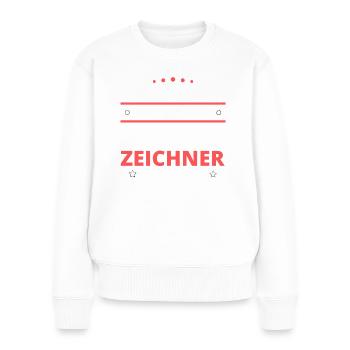 Cadeau de dessinateur - Deux types de... Concevoir - Pull Premium bio Femme - blanc - Devant - Julia (174cm)