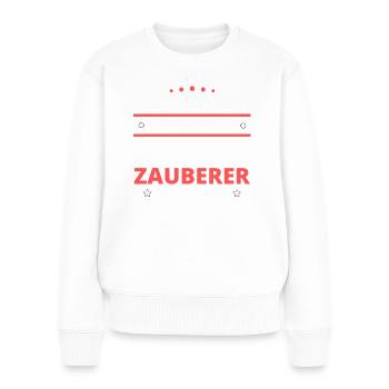 Cadeau de sorcier - Deux types de... Concevoir - Pull Premium bio Femme - blanc - Devant - Julia (174cm)