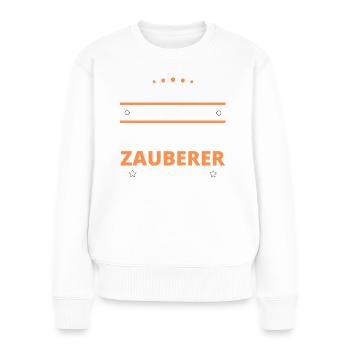 Cadeau de sorcier - Deux types de... Concevoir - Pull Premium bio Femme - blanc - Devant - Julia (174cm)