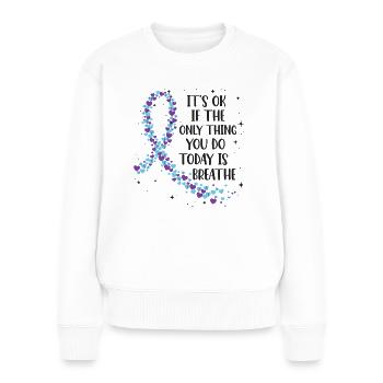 Suicide Prevention Awareness - Women's Premium Organic Jumper - white - Front - Julia (174cm)