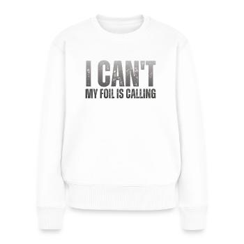 Wing Surfer Wingsurfing Retro Foil Wing - Frauen Premium Bio Pullover - Weiß - Vorne - Julia (174cm)