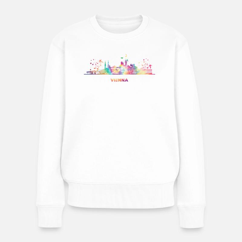 Vienesse Skyline Wien - Frauen Premium Bio Pullover - Weiß