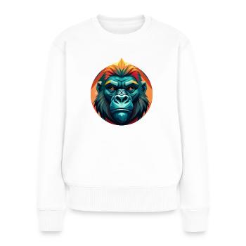 Gorilla - Frauen Premium Bio Pullover - Weiß - Vorne - Julia (174cm)