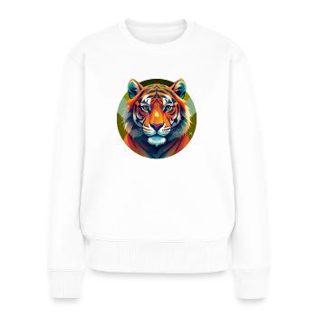 Tigre - Pull Premium bio Femme - blanc - Devant - Julia (174cm)