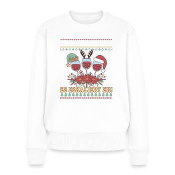 Weihnachten Es eskaliert Eh Ugly Christmas Sweater - Frauen Premium Bio Pullover - Weiß - Vorne - Julia (174cm)