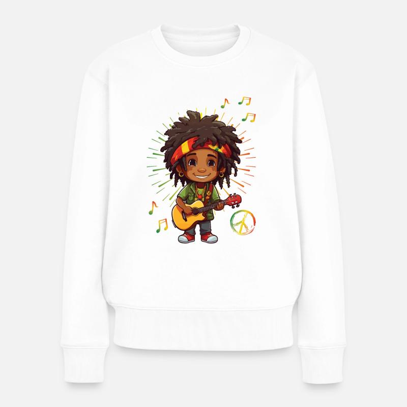 Peace with Reggae Rastaboy - Frauen Premium Bio Pullover - Weiß