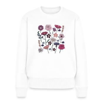 Flowers Girls - Women's Premium Organic Jumper - white - Front - Julia (174cm)