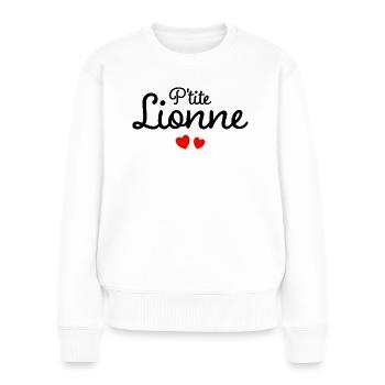 Petite Lionne Humour Surnom Affectueux Femme - Pull Premium bio Femme - blanc - Devant - Julia (174cm)