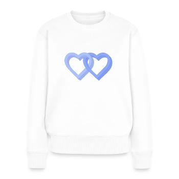 Homosexuell blaue Herzen - Frauen Premium Bio Pullover - Weiß - Vorne - Julia (174cm)