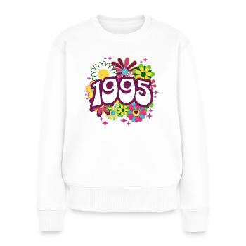 Retro Groovy Year 1995 Women 30 Years Birthday - Women's Premium Organic Jumper - white - Front - Julia (174cm)
